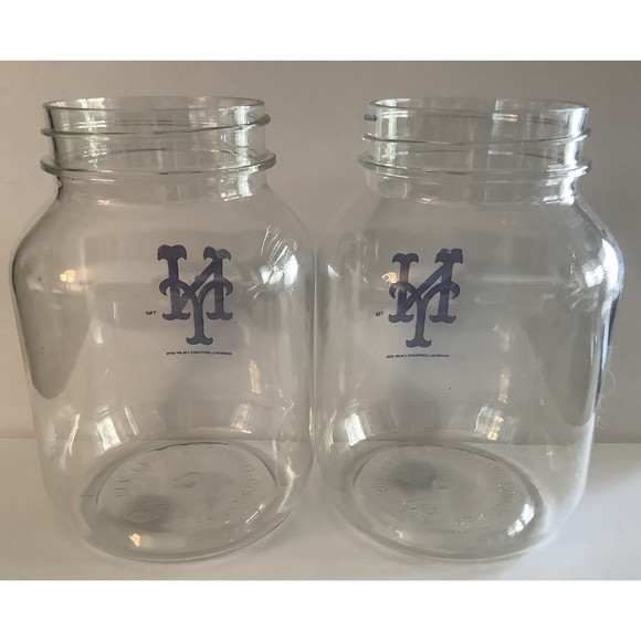 New York Mets Mason Jar Cups-Churchill Container 2016 (2) Plastic Cups - Picture 4 of 8